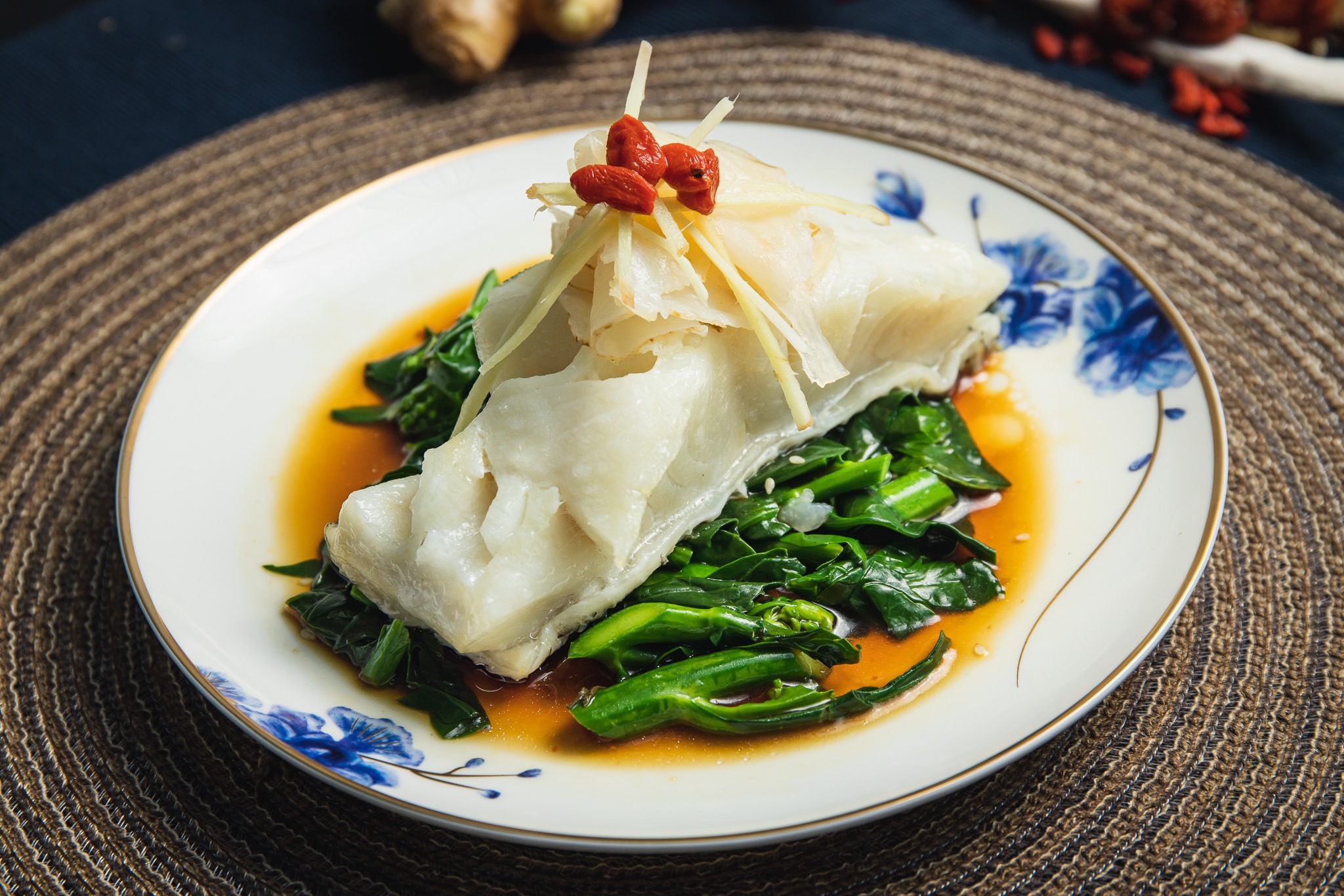 Steamed Cod Fish with Gastrodia​